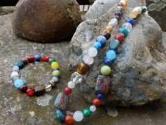 Náhrdelník - Tři kuličky larimaru