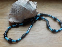 Náhrdelník - Tři kuličky larimaru