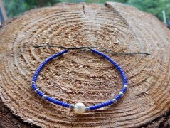 Náhrdelník - Tři kuličky larimaru