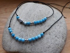 Náhrdelník - Tři kuličky larimaru