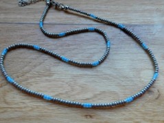 Náhrdelník - Tři kuličky larimaru