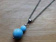 Náhrdelník - Tři kuličky larimaru