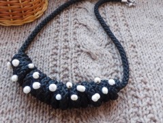 Náhrdelník - Tři kuličky larimaru