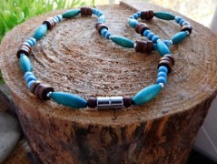 Náhrdelník - Tři kuličky larimaru