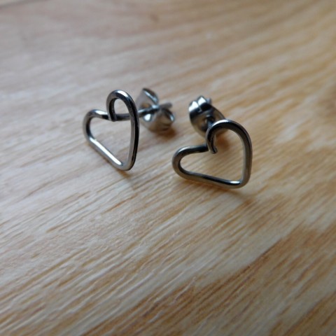 Naušnice nerez napichovátka srdíčka napichovátka nerezové naušnice 