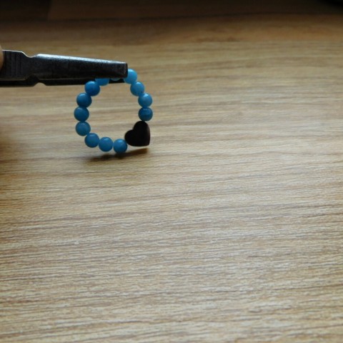 Prstýnek z larimaru a nerezu náramek nerez larimar do modra 