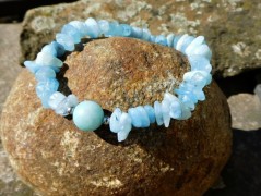 Náhrdelník - Tři kuličky larimaru