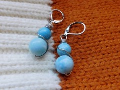 Náhrdelník - Tři kuličky larimaru