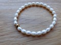 Náramek z pravých bílých perlíček