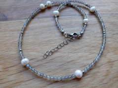 Náhrdelník - Tři kuličky larimaru