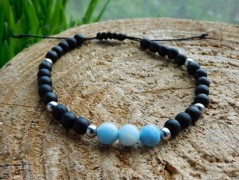 Náhrdelník - Tři kuličky larimaru