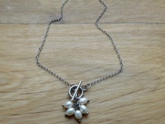 Náhrdelník - Tři kuličky larimaru