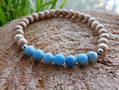 Náhrdelník - Tři kuličky larimaru