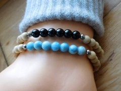 Náhrdelník - Tři kuličky larimaru