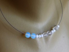 Náhrdelník - Tři kuličky larimaru