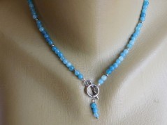 Náhrdelník - Tři kuličky larimaru