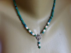 Náhrdelník - Tři kuličky larimaru