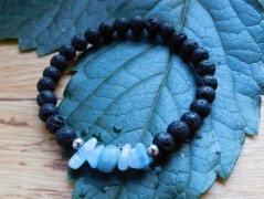 Náhrdelník - Tři kuličky larimaru