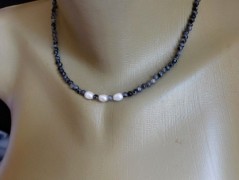 Náhrdelník - Tři kuličky larimaru