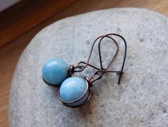 Náhrdelník - Tři kuličky larimaru