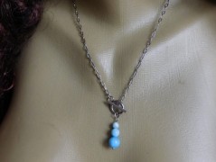 Náhrdelník - Tři kuličky larimaru