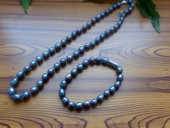 Náhrdelník - Tři kuličky larimaru