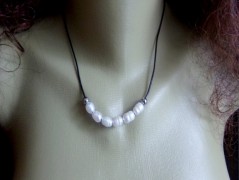 Náhrdelník - Tři kuličky larimaru