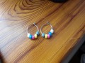 Naušnice-nerez kruhy s korálky