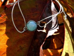 Náhrdelník - Tři kuličky larimaru