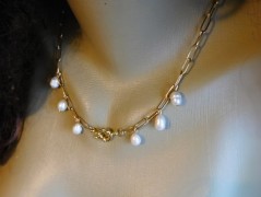 Náhrdelník - Tři kuličky larimaru