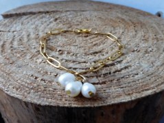 Náhrdelník - Tři kuličky larimaru