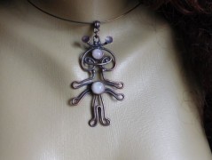 Náhrdelník - Tři kuličky larimaru