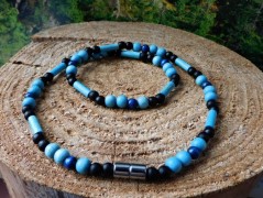 Náhrdelník - Tři kuličky larimaru