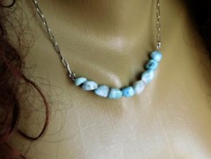 Náhrdelník - Tři kuličky larimaru