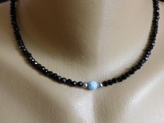 Náhrdelník - Tři kuličky larimaru