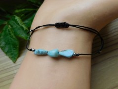 Náhrdelník - Tři kuličky larimaru