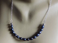 Náhrdelník - Tři kuličky larimaru