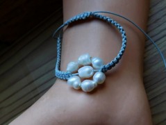 Náhrdelník - Tři kuličky larimaru