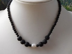 Náhrdelník - Tři kuličky larimaru