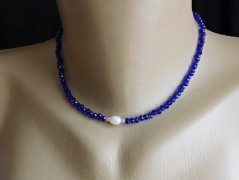 Náhrdelník - Tři kuličky larimaru