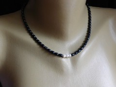 Náhrdelník - Tři kuličky larimaru