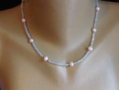 Náhrdelník - Tři kuličky larimaru