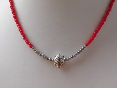 Náhrdelník - Tři kuličky larimaru