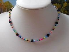 Náhrdelník - Tři kuličky larimaru