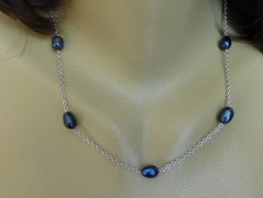 Náhrdelník - Tři kuličky larimaru