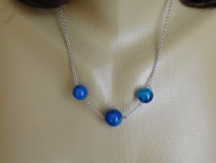 Náhrdelník - Tři kuličky larimaru