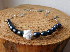 Náhrdelník - Tři kuličky larimaru