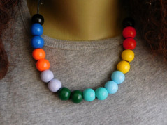 Náhrdelník - Tři kuličky larimaru