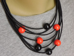 Náhrdelník - Tři kuličky larimaru