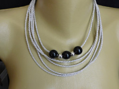 Náhrdelník - Tři kuličky larimaru